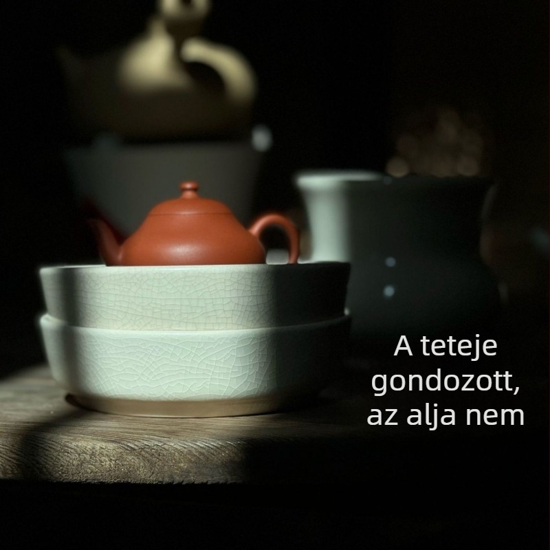 hamu glazúros teáskészlet-tartó, száraz főzési tálca, antik stílusú teásasztal repedéses mázzal, használható teáskanna-tartóként is, retro teáskészlet Gongfu-stílusban