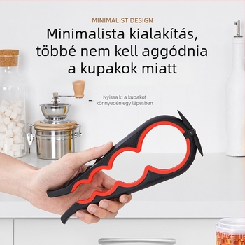 Négy az egyben – multifunkciós üveg- és konzervnyitó csúszásmentes fogantyúval