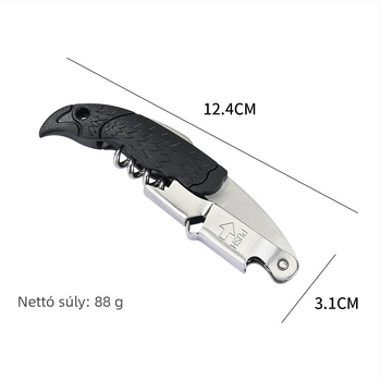 Seahorse Knife sör- és üvegnyitó ABS fogantyúval, többfunkciós rozsdamentes acél