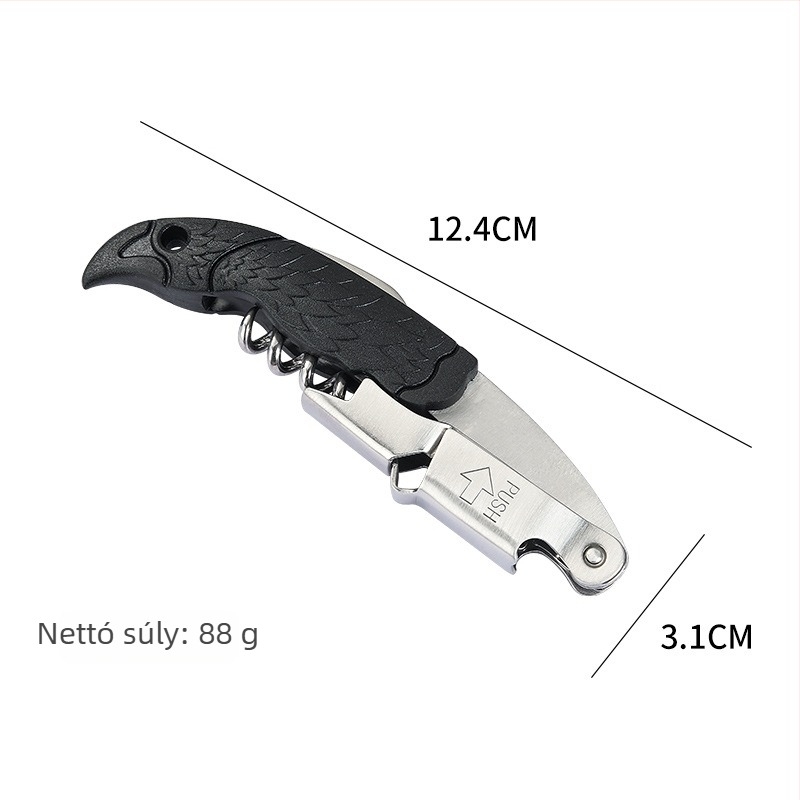 Seahorse Knife sör- és üvegnyitó ABS fogantyúval, többfunkciós rozsdamentes acél