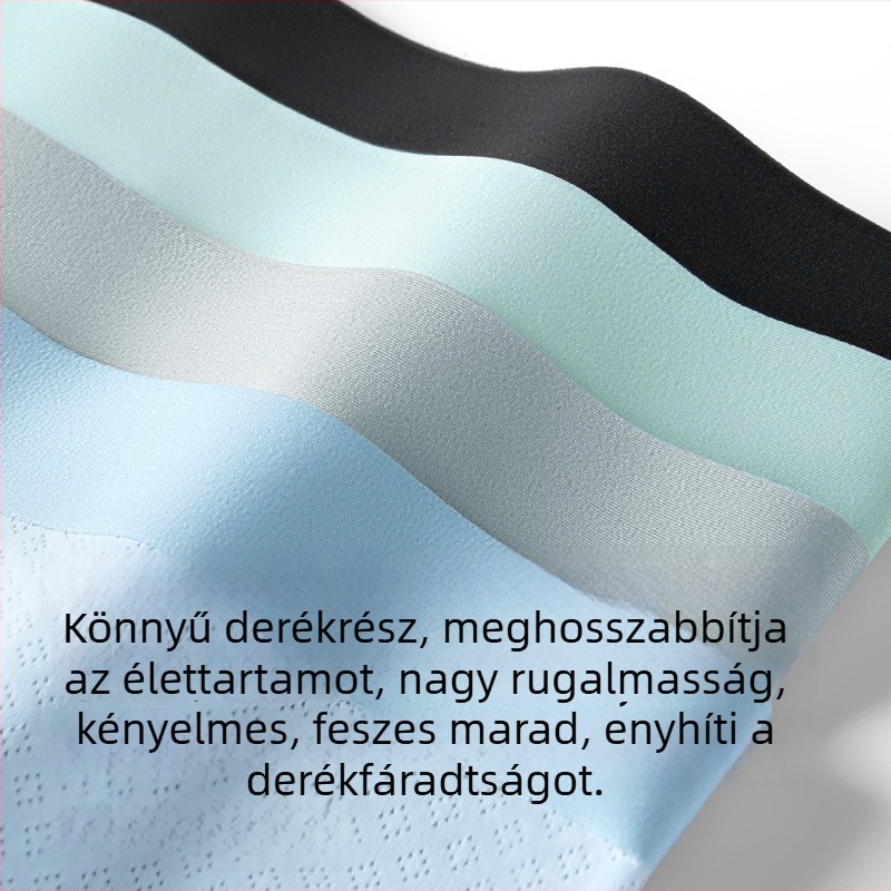 Férfi Ice Silk boksernadrág, varrat nélküli, gyorsan száradó, antibakteriális, légáteresztő, hálós anyaggal, nagy méret