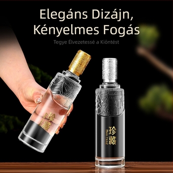 Prémium kristálytiszta üveg 500 ml üres, italok csomagolásához, ajándékdobozos készlet