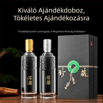 Prémium kristálytiszta üveg 500 ml üres, italok csomagolásához, ajándékdobozos készlet