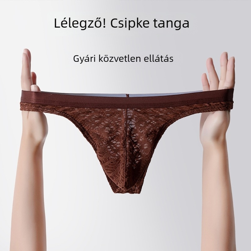 Férfi jacquard hálószövésű alsónadrág, lélegző, egyszínű.