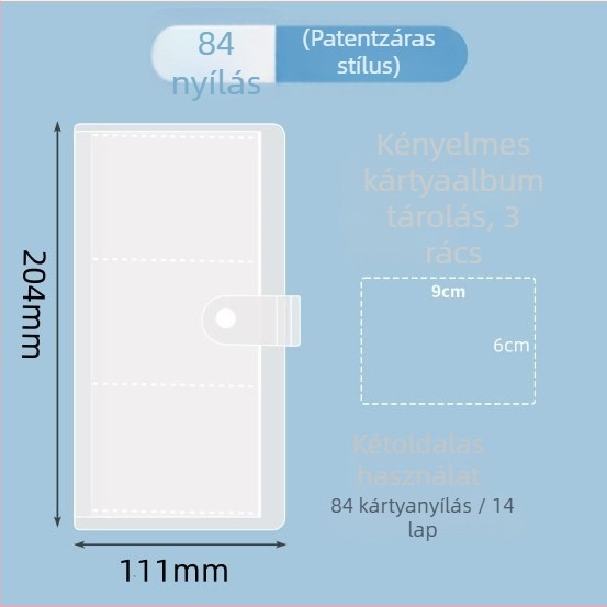 Átlátszó ékszerkártya album 3×4 rekeszekkel, 3 hüvelykes kártyáknak, kompakt Polaroid fényképalbum