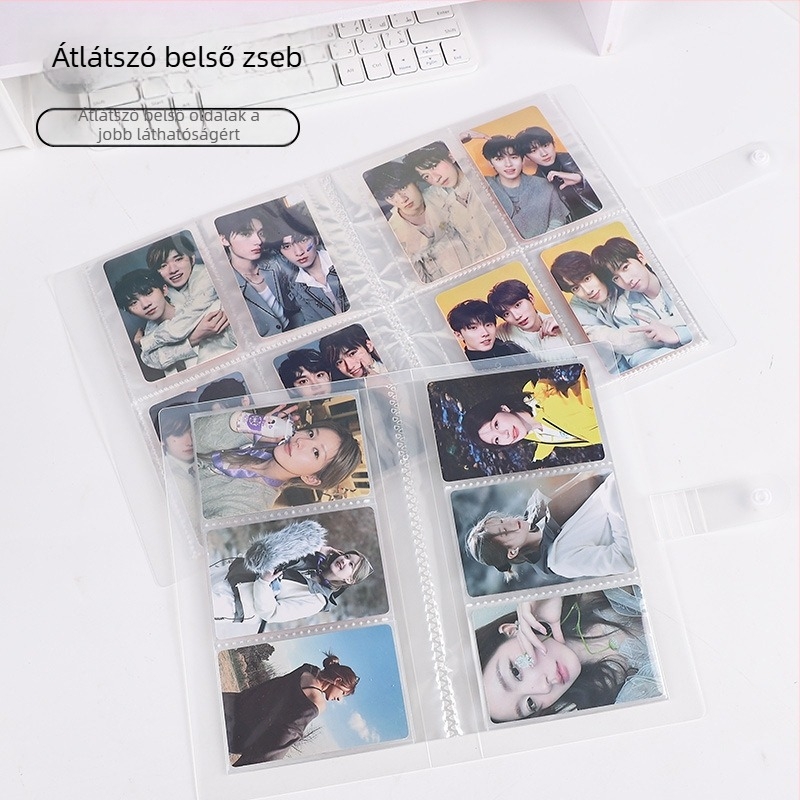 Átlátszó ékszerkártya album 3×4 rekeszekkel, 3 hüvelykes kártyáknak, kompakt Polaroid fényképalbum