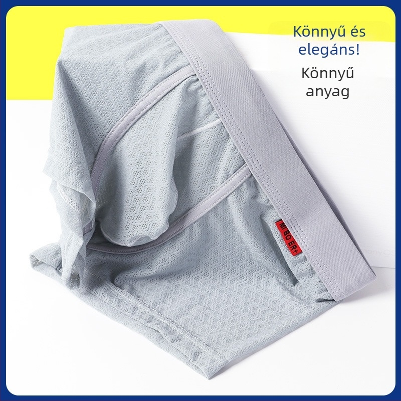 Férfi hálószövött, lélegző boxer brief – nylon, sima szövés, középmagas derék, egyszínű, OEM elérhető