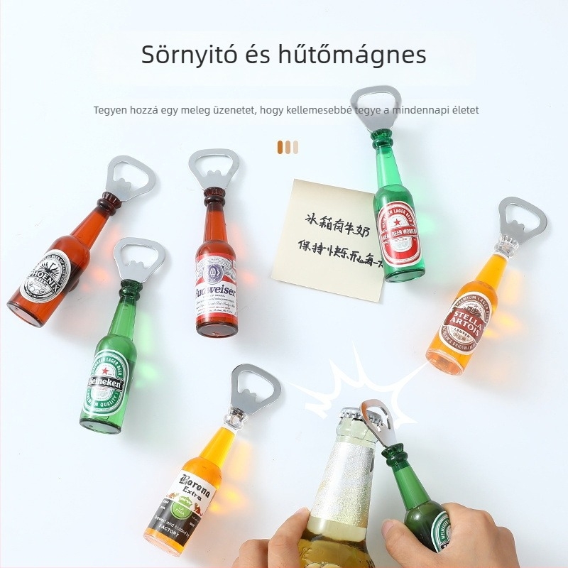 Mágneses üvegnyitó hűtőmágnessel – kreatív, személyre szabott nyitó italokhoz, kempingezéshez