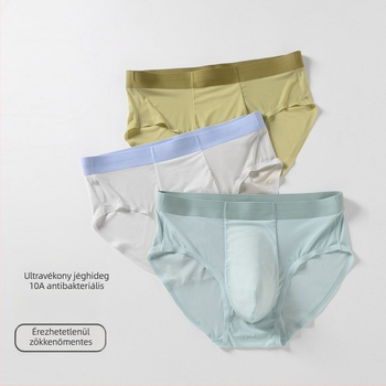 Férfi ice silk alsóneműk, könnyű nylon hálóval, antibakteriális, lélegző, belső réteg: mulberry selyem