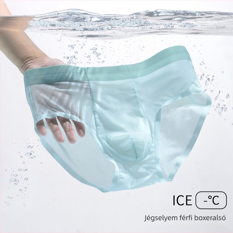 Férfi ice silk alsóneműk, könnyű nylon hálóval, antibakteriális, lélegző, belső réteg: mulberry selyem