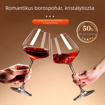 Vörösboros kristály pohár, kiváló minőségű, otthoni használatra, modern minimalist stílus, kapacitás 1000 ml vagy több