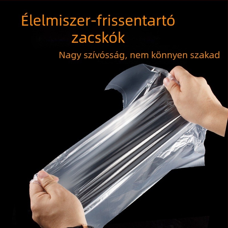 Élelmiszer-minőségű frissességmegőrző zacskó háztartási használatra, egyszer használatos, gazdaságos, megvastított tekercses zacskó