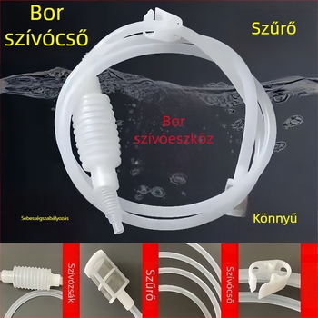 Automata szifon borhoz és szeszes italokhoz, élelmiszer-minőségű szilikon szűrő otthoni használatra