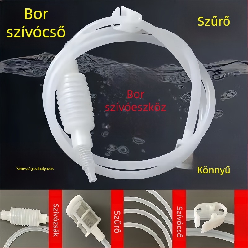 Automata szifon borhoz és szeszes italokhoz, élelmiszer-minőségű szilikon szűrő otthoni használatra