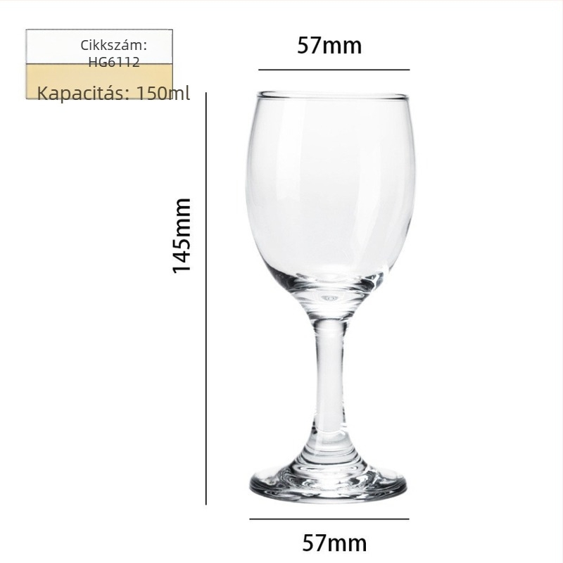 Vörösboros pohár száras, üvegből, otthoni használatra, 101–200 ml, modern minimalista stílus