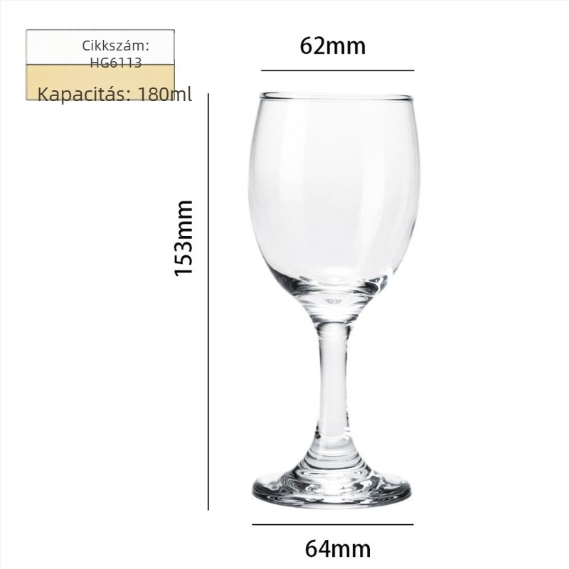 Vörösboros pohár száras, üvegből, otthoni használatra, 101–200 ml, modern minimalista stílus
