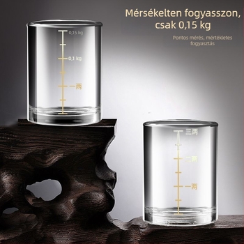 Ólommentes üveg likőrpohár graduált skálával, 150 ml-es kapacitású, magas minőségű otthoni bárfelszerelés