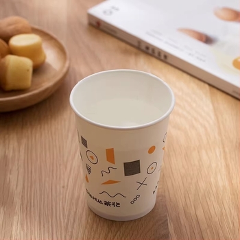 Camellia egyszerű használatos bevont papírpohár, kis méret, 201–300 ml, otthoni és irodai használatra