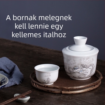 Porcelános melegítő készlet poharakkal alkoholtartalmú italokhoz
