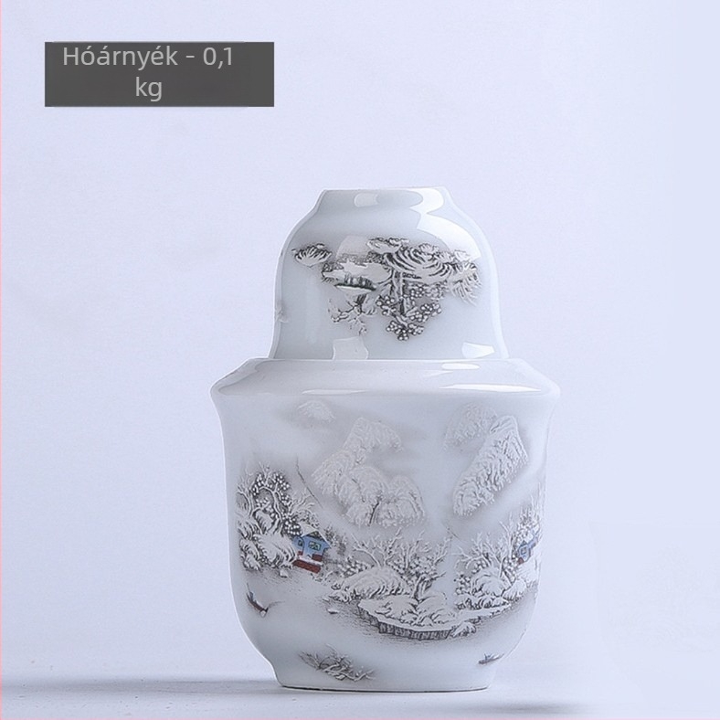 Porcelános melegítő készlet poharakkal alkoholtartalmú italokhoz
