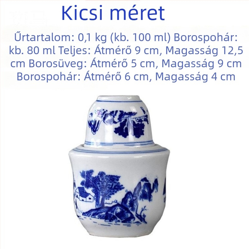 Porcelános melegítő készlet poharakkal alkoholtartalmú italokhoz