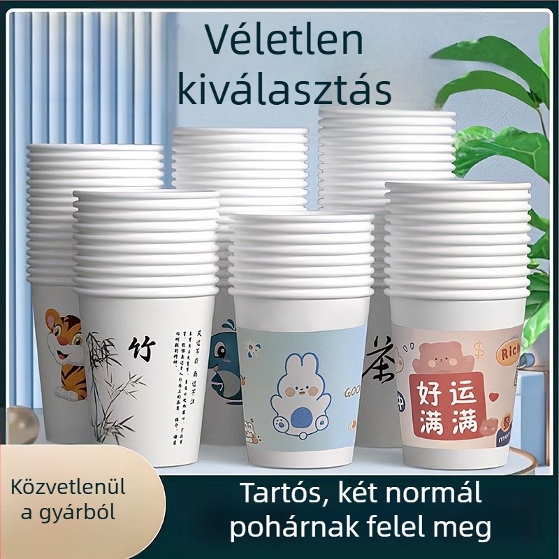 Egyszer használatos papír poharak forró italokhoz, élelmiszer-minőségű, hőálló, 101–200 ml, otthoni használatra