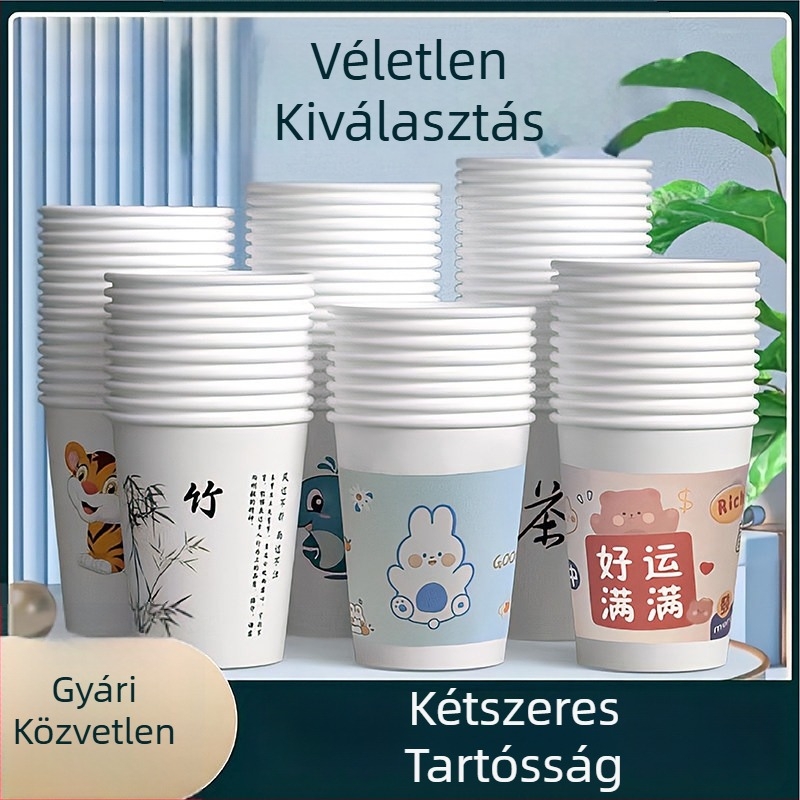 Egyszer használatos papír poharak forró italokhoz, élelmiszer-minőségű, hőálló, 101–200 ml, otthoni használatra