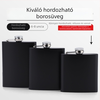 6 oz rozsdamentes acél flaska spray bevonattal, hordozható kültéri lapos palack