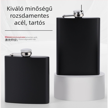 6 oz rozsdamentes acél flaska spray bevonattal, hordozható kültéri lapos palack