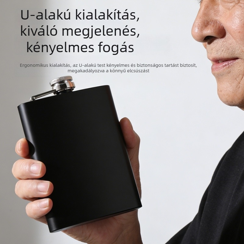 6 oz rozsdamentes acél flaska spray bevonattal, hordozható kültéri lapos palack