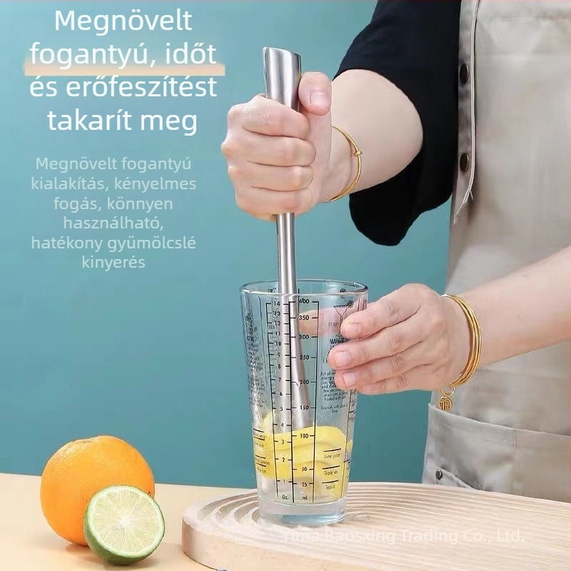Rozsdamentes acél jégzúzó, muddler koktélokhoz, gyümölcsdaráló, gyümölcsszűrő és citromprés — tej-tea boltok és bárok számára
