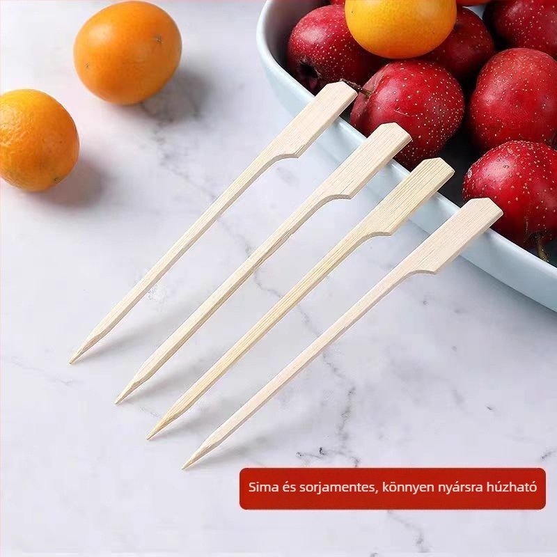 Oden pálcák bambuszón, karamellizált gyümölcsös pálcák, grillpálcák, gyümölcsös pálcák, egyszer használatos, aranyos mini pálcák