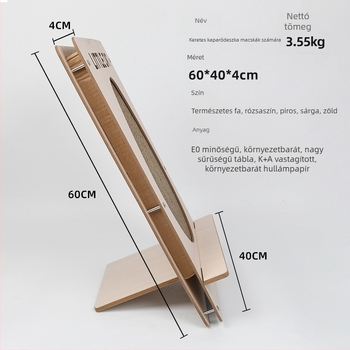 It Cubic macska kaparódeszka, kopás- és karcolásálló, függőleges macskajáték, hullámos kartonból, hosszított változat, kétoldalas, cserélhető felülettel