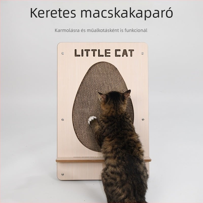 It Cubic macska kaparódeszka, kopás- és karcolásálló, függőleges macskajáték, hullámos kartonból, hosszított változat, kétoldalas, cserélhető felülettel