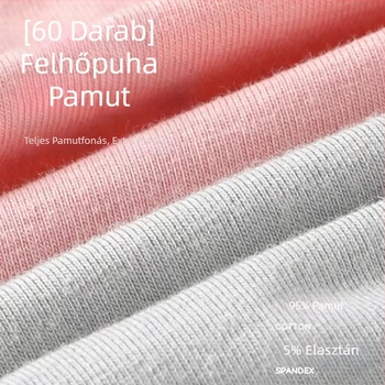 60 db férfi pamut boxeralsónadrág, A osztályú, antibakteriális kezelés, egyszínű, lélegző, nagy méret