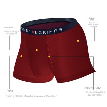 Férfi középmagas boxeralsó, légáteresztő pamut, egyszínű