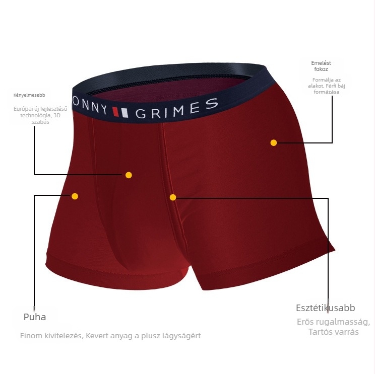 Férfi középmagas boxeralsó, légáteresztő pamut, egyszínű