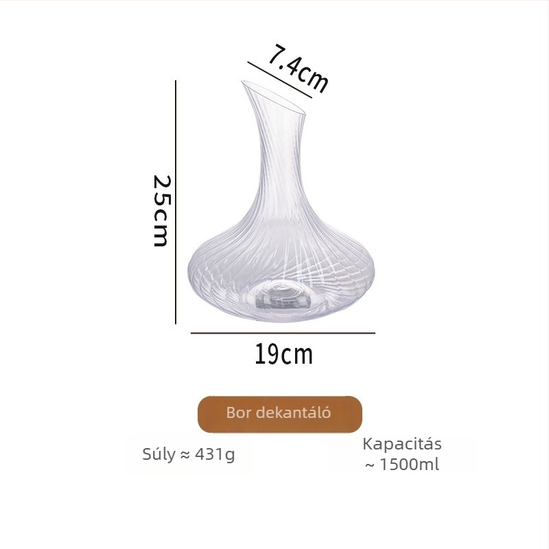 Európai stílusú kristályüveg boros decanter otthoni használatra, 1000 ml, egy darab, felső kategória