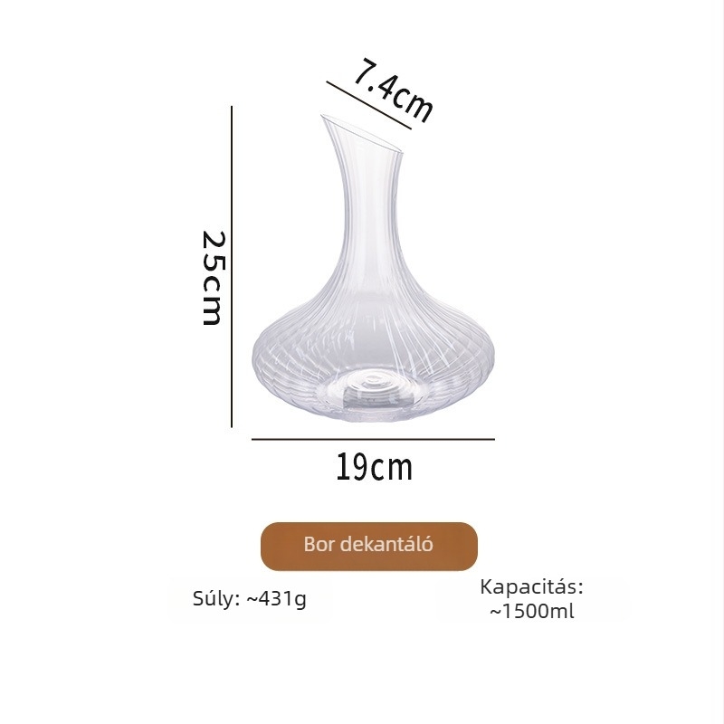 Európai stílusú kristályüveg boros decanter otthoni használatra, 1000 ml, egy darab, felső kategória