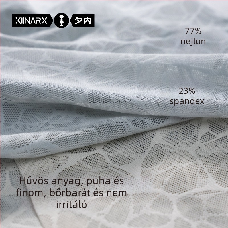Férfi jégselyem hálós boxeralsó jacquard leopard mintával és kamélia illatú hidratáló hatással