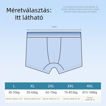 Férfi pamut boxer alsónadrág antibakteriális, lélegző, gradiens mintával, középső deréknál, kényelmes