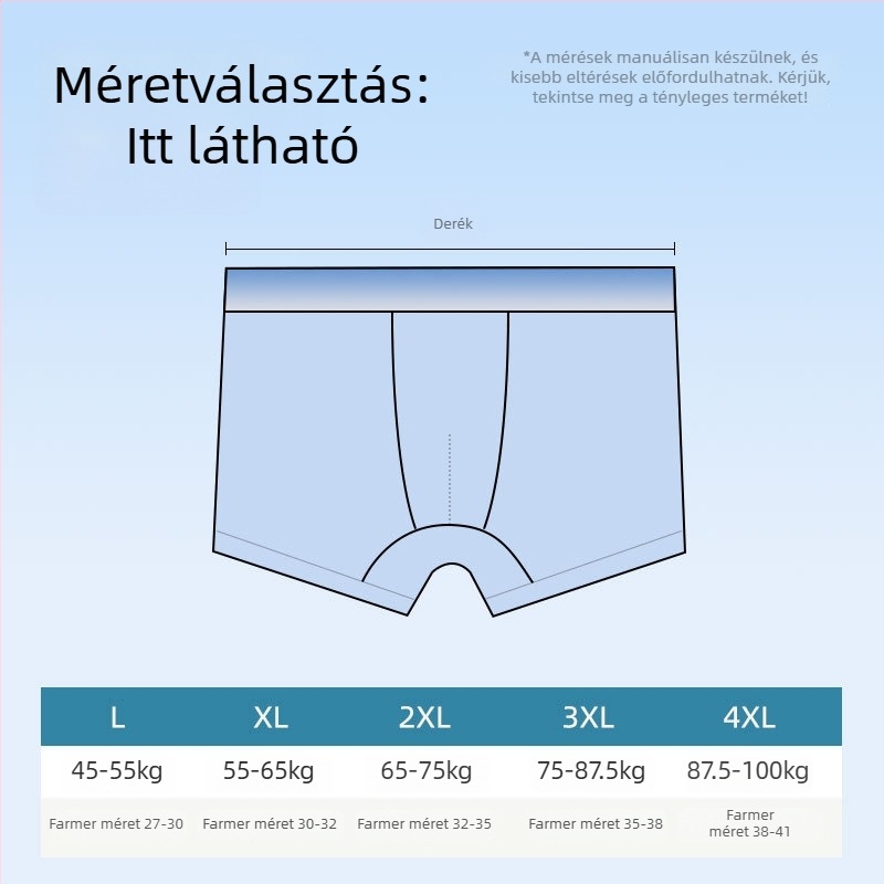 Férfi pamut boxer alsónadrág antibakteriális, lélegző, gradiens mintával, középső deréknál, kényelmes