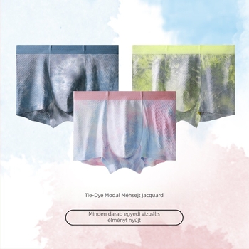 7A antibakteriális férfiak számára, varrás nélküli boxer, hagyományos tie-dye mintával, modal anyagú, nyomtatott