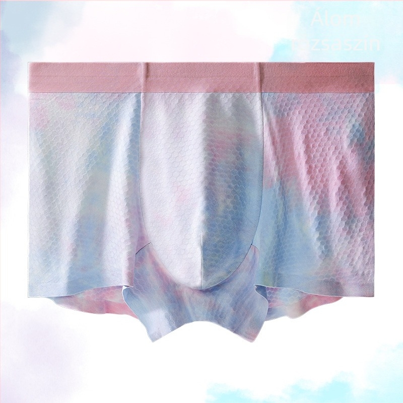 7A antibakteriális férfiak számára, varrás nélküli boxer, hagyományos tie-dye mintával, modal anyagú, nyomtatott