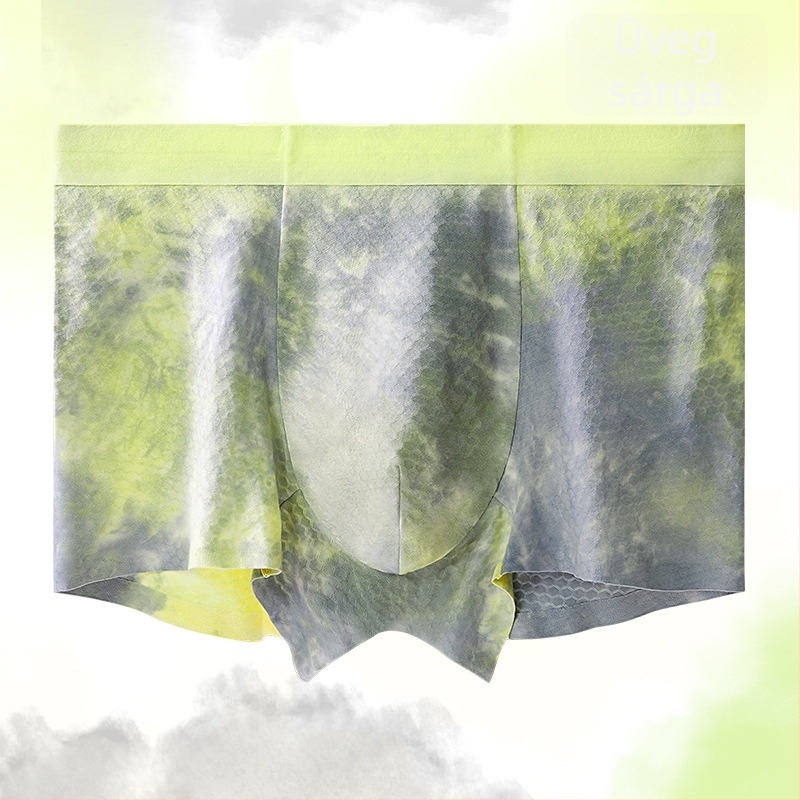 7A antibakteriális férfiak számára, varrás nélküli boxer, hagyományos tie-dye mintával, modal anyagú, nyomtatott
