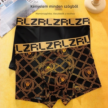 Férfi boxeralsó széles derekú – fekete-arany luxus stílus, hűsítő és lélegző