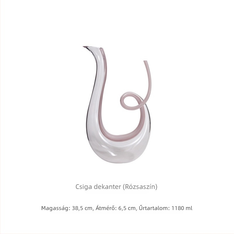 Kristályos üvegű bor-dekanter, kreatív gyors kiöntő, nordic stílus, 701-800 ml, színek: piros, kék, zöld, rózsaszín