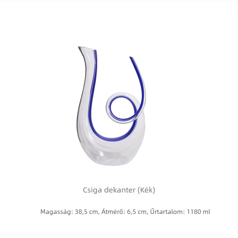 Kristályos üvegű bor-dekanter, kreatív gyors kiöntő, nordic stílus, 701-800 ml, színek: piros, kék, zöld, rózsaszín