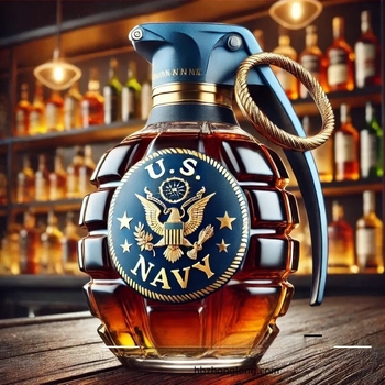 Gránát alakú whisky-dekanter, üveg