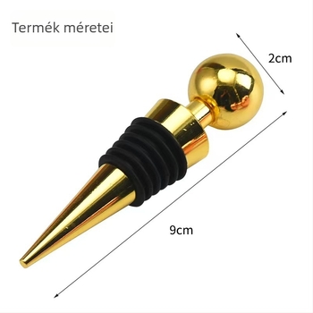 6 szálú szilikon gömbfejű bordugó, konikus kialakítású, vörösbor tárolására, boros kiegészítő